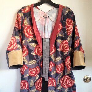 Rozae Nichols 20s style floral print silk beaded dress